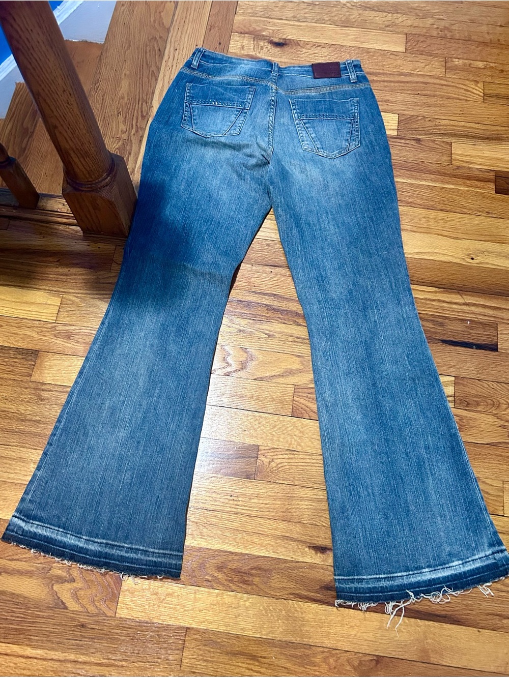 DKNY Distressed Blue Flare Jeans
